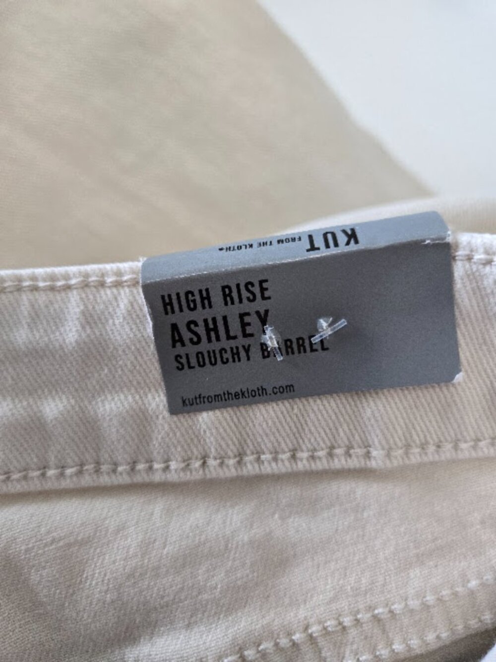KUT from The KLOTH Ashley Slouchy Barrel Jeans High Rise Cream Size 10  NWT - Picture 9 of 11
